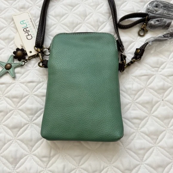 NWT - Chala Whimsy Convertible Crossbody- Teal Brown - Sea Turtle Ocean - Picture 5 of 9